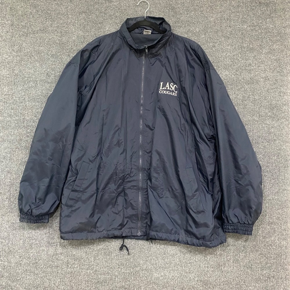 Dream Station LASC Cougars Jacket Mens XXL Blue Full Zip Embroidered Windbreaker